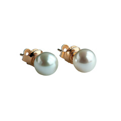 Elegant Rose Gold Pearl Stud Earrings