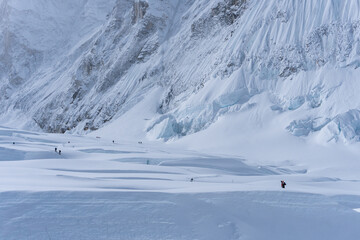 Route from Camp 1 to Camp 2 in Western Cwn, on Everest.