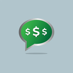 Dollar sign chat icon. Budget discussion vector icon, suitable for commercial work. 