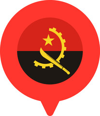 Angola Flag On Pin Icon