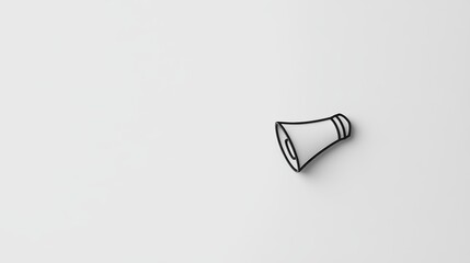 A black outline of a megaphone with a white background.