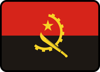 Angola Flag Rounded Rectangle Icon