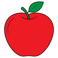 Apple clip art design on plain white transparent isolated background for card, shirt, hoodie, sweatshirt, apparel, card, tag, mug, icon, poster or badge