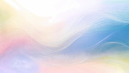 Colorful smooth wave lines Wave element white background Designed with a material that has a surface similar to a translucent frosted coating with a soft but luxurious texture.