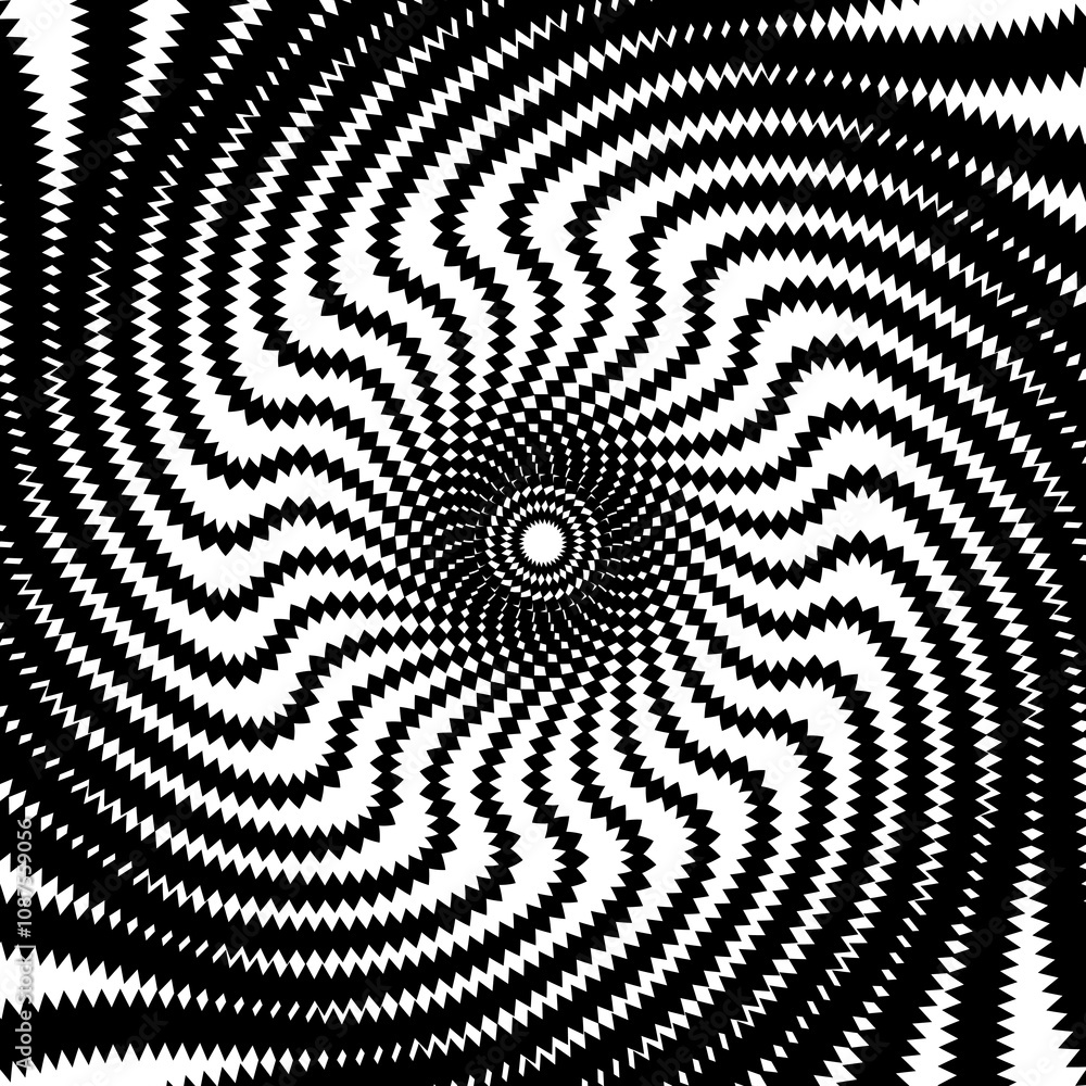 Poster psychedelic hypnotic spiral, hypno circle pattern. concentric magic spiral, radial hypnotic vector t