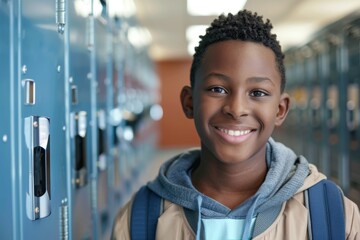 Portrait of a smiling African American male elementary school student