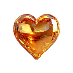 Liquid Gold Heart Abstract 3D Render of a Golden, Fluid Heart Shape