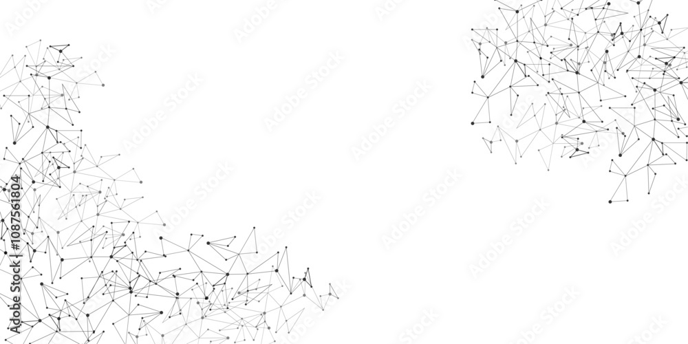 Aufkleber Vector Grey graphic background dots with connections technologies and sharing data as abstract concept.