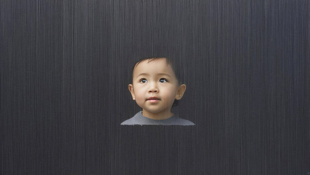 child reflection appears in dark screen, symbolizing impact of negative words and cyberbullying on self esteem. image evokes feelings of vulnerability and concern