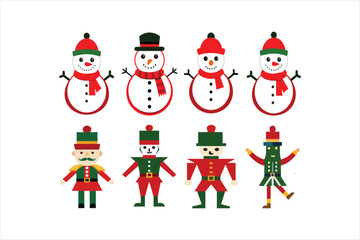 set of Christmas snowman