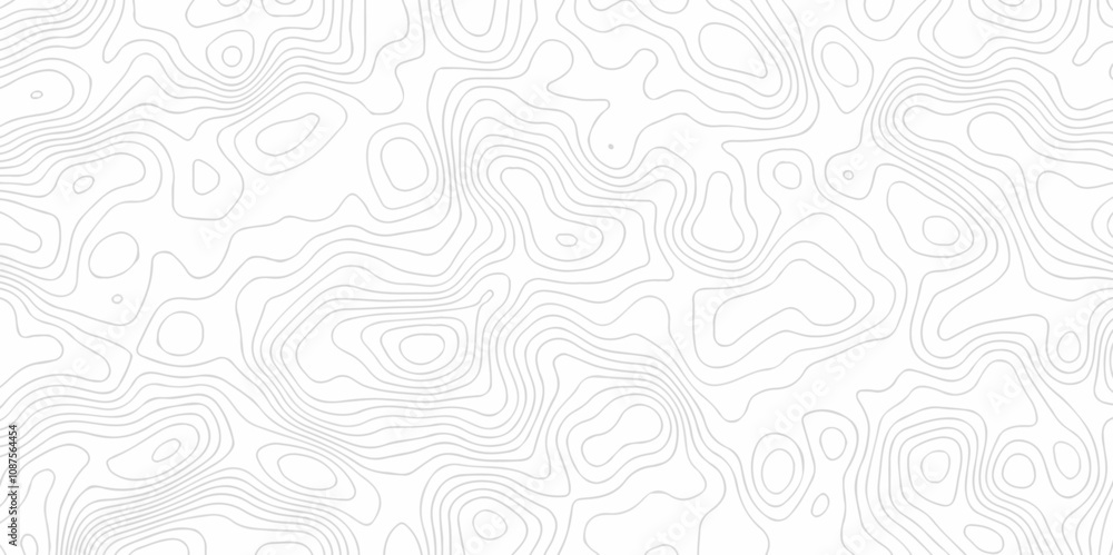 Poster seamless pattern with white sea map and dots topographic contours map background,curved reliefs abst