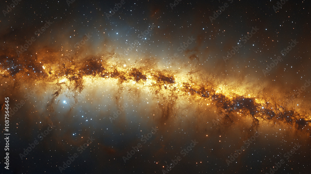 Aufkleber stunning view of a majestic galaxy showcasing bright stars and cosmic dust in deep space on a clear 