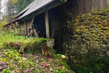 Historische Säge im Löffeltal bei Hinterzarten, Südschwarzwald, Deutschland