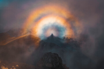 Broken Spectrum On The Summit Of Mt Olympus In Greece