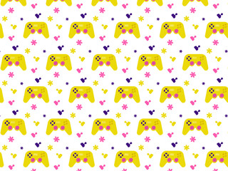 Floral abstract game console fabric background pattern design