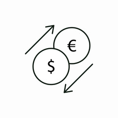 exchange money dollar euro icon vector sign