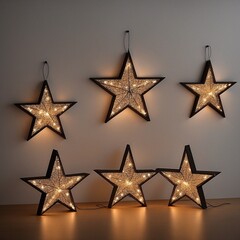 Obraz premium Beleuchteten Sterne Weihnachten. Generative AI Technologie