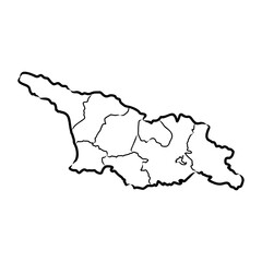 Doodle Map of Georgia map, vector sketch