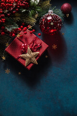 Christmas decor background with place for text