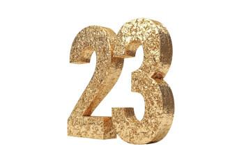 Gold number 23 isolated   conveying elegance and celebration