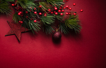 Christmas decor background with place for text