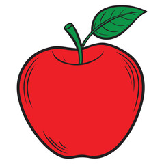 Apple clip art design on plain white transparent isolated background for card, shirt, hoodie, sweatshirt, apparel, card, tag, mug, icon, poster or badge
