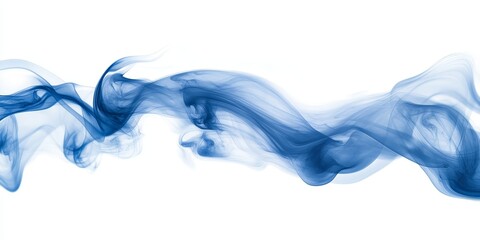 Blue smoke on a white background creates a mesmerizing effect, showcasing the unique textures and patterns of blue smoke, perfect for adding an artistic touch to any design.