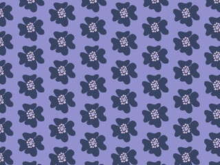 dark purple hand-drawn floral flower background pattern