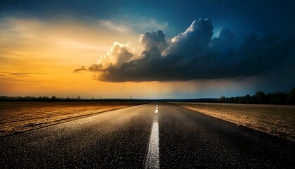 Fototapeta premium sunset over the road