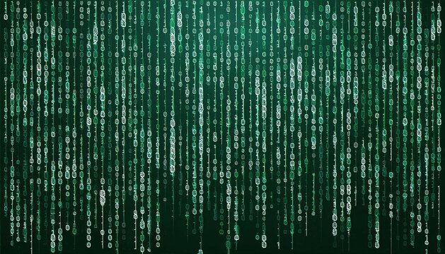 a stream of binary matrix code on the screen numbers of the computer matrix