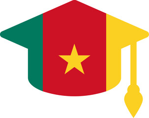 Cameroon flag on Degree Cap Icon