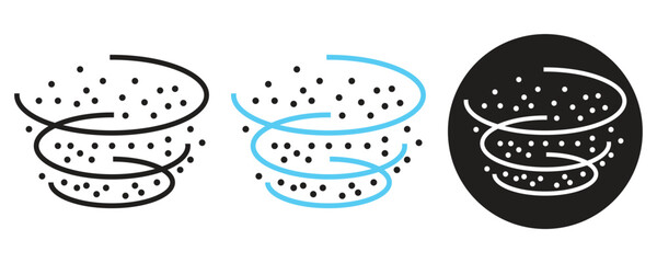 Smog or dust vector icon set, dust dots icons, dust particle in wind icon vector set isolated on white background. 