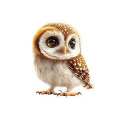 Fototapeta premium Adorable Baby Owl with Big Eyes - Cute Bird Portrait