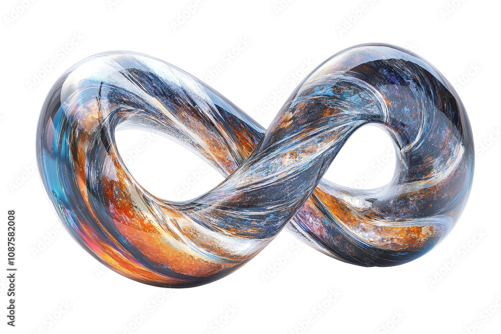 Poster dynamic holographic twisted shapes create an abstract infinity design