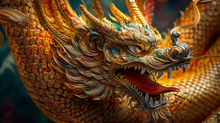 Fototapeta premium The Naga Art, wallpaper, the large snake with a crest, a symbol of greatness and prosperity.