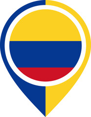 Map Icon Inside Colombia Flag