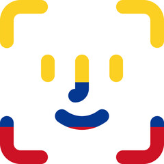 Colombia flag on Face ID outline icon