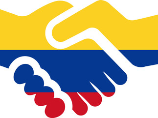 Colombia Flag on Handshake icon