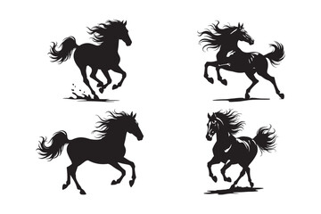 Collection of Horse Silhouette Vectors Energetic and Majestic Poses