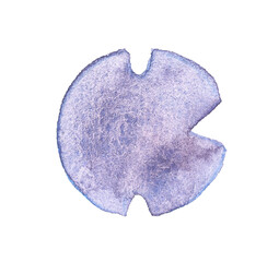 K letter. K Macro view of purple mineral texture on white background for abstract art and design projects.