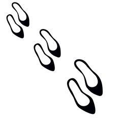 footprints on the road