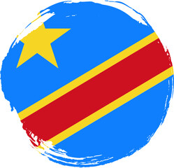 Grunge Brush Circular On  Democratic Republic Of The Congo