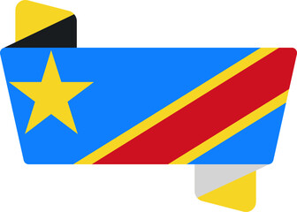 Folded Icon of Democratic Republic Of The Congo Flag