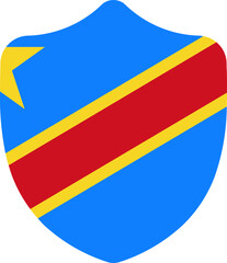 Shield Shape of Democratic Republic Of The Congo Flag