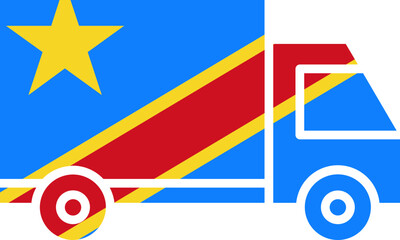 Truck Icon of Democratic Republic Of The Congo Flag