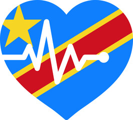 Democratic Republic Of The Congo Flag on Heart Beet icon