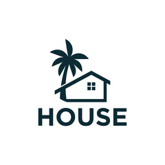 Palm house logo design, beach concept logo design