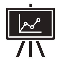 Graph on Easel Displaying Data Trends icon.