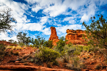 Hiking in the Red Rock State Park area in Coconino National Forest near Sedona, Arizona in the fall of 2024 including Seven Sacred Pools and various geological formations