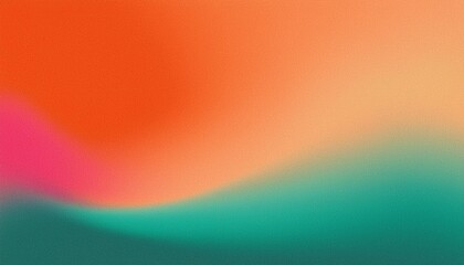 orange teal green pink abstract grainy gradient background noise texture effect summer poster design